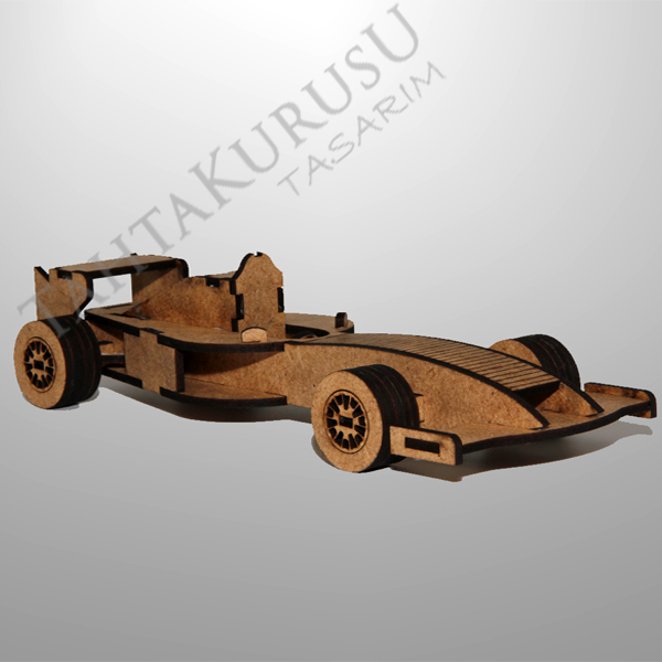 3D Ahşap Lazer Kesim Puzzle F1 Araba